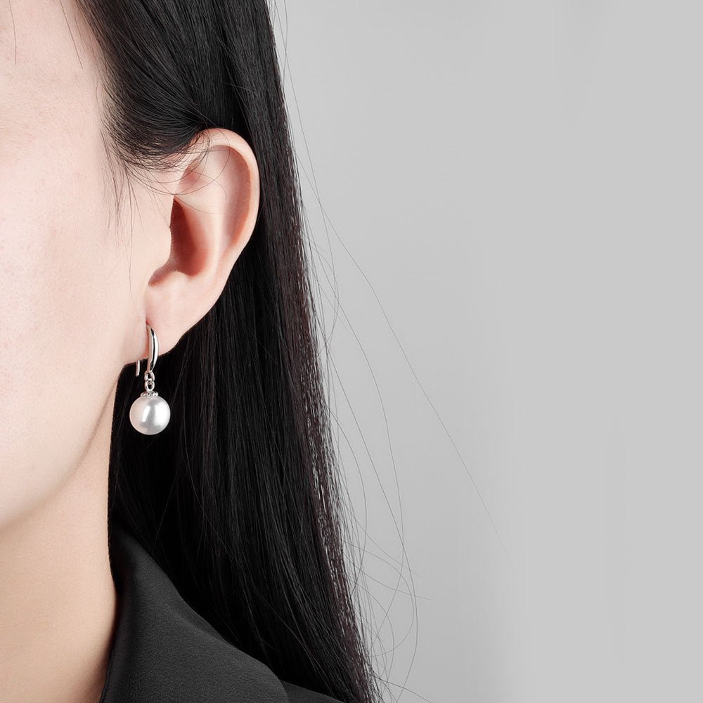 Boucles d'Oreilles Pendantes Perle Classique