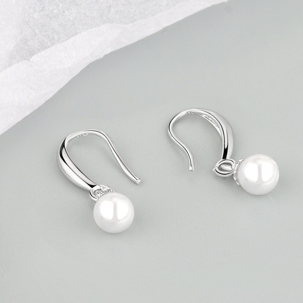 Boucles d'Oreilles Pendantes Perle Classique