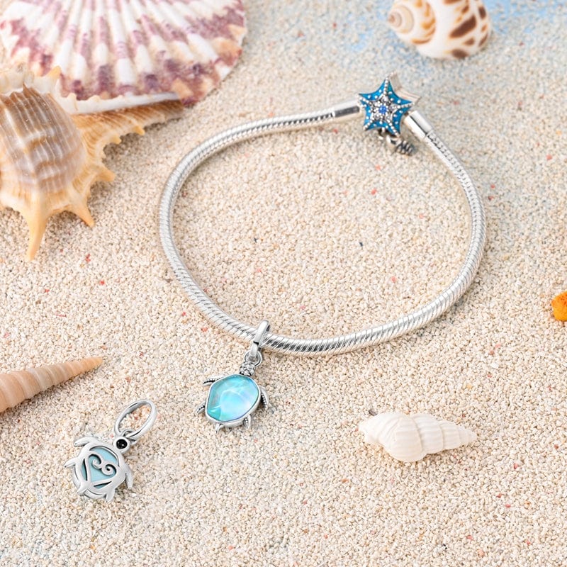 Charm Tortue Marine en Cristal
