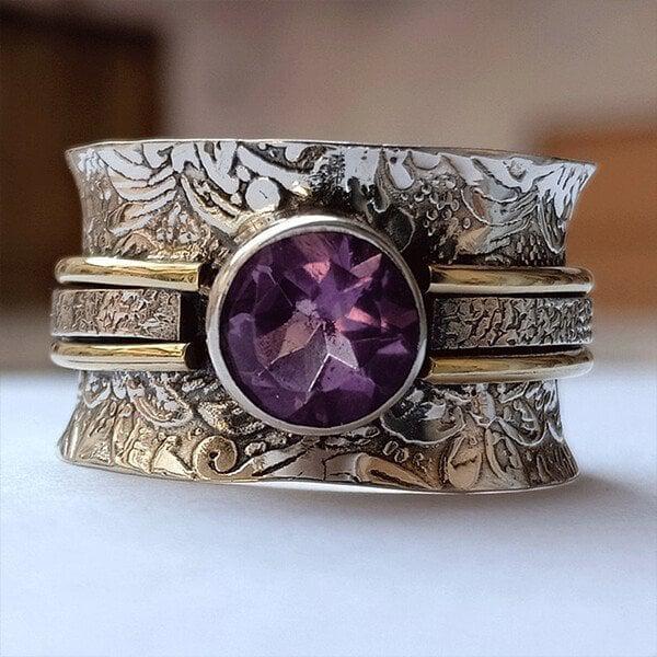 Bague de méditation bohème en cristal