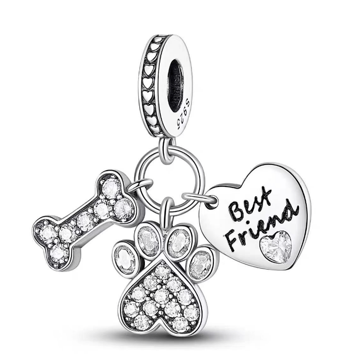 Charm Pendant Patte et Os Best Friend