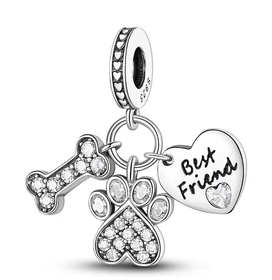 Charm Pendant Patte et Os Best Friend