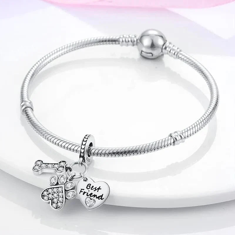 Charm Pendant Patte et Os Best Friend