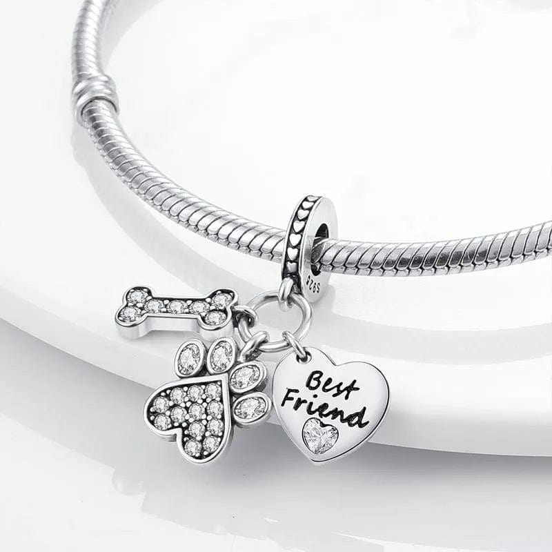 Charm Pendant Patte et Os Best Friend