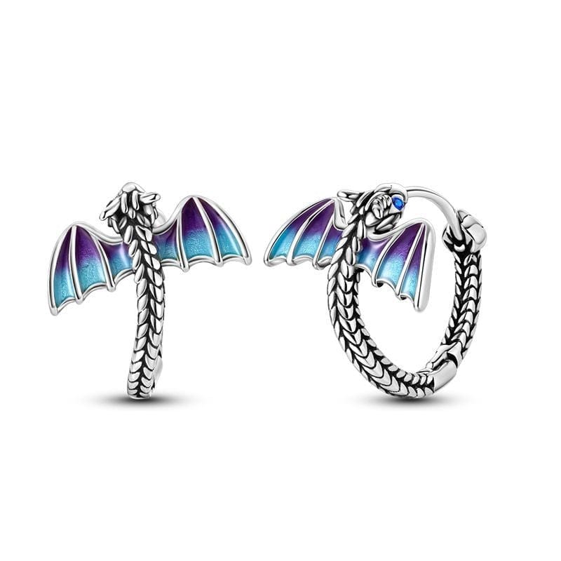 Créoles Ailes de Dragon aux Détails Irisés