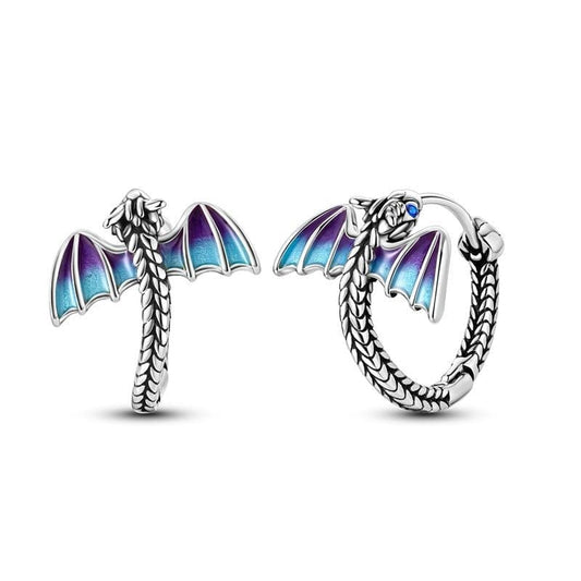 Créoles Ailes de Dragon aux Détails Irisés