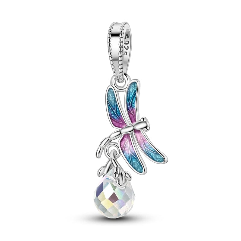 Charm Libellule et Goutte de Cristal