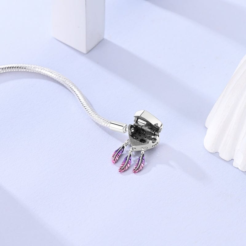 Bracelet à Charms Attrape-Rêves Cœur Arc-en-Ciel