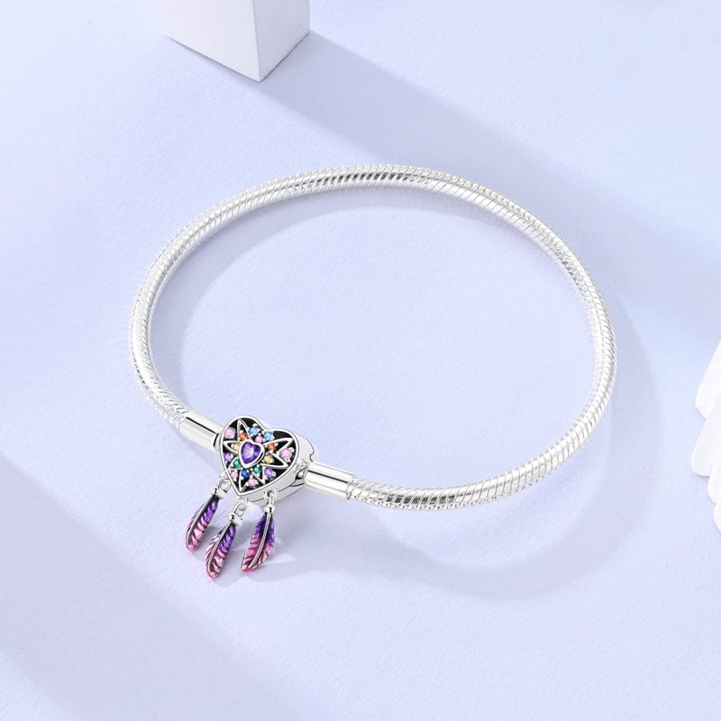Bracelet à Charms Attrape-Rêves Cœur Arc-en-Ciel