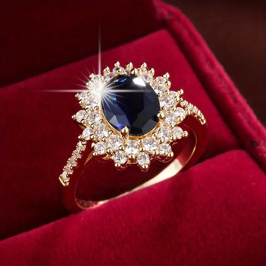 Bague Halo Saphir en Or