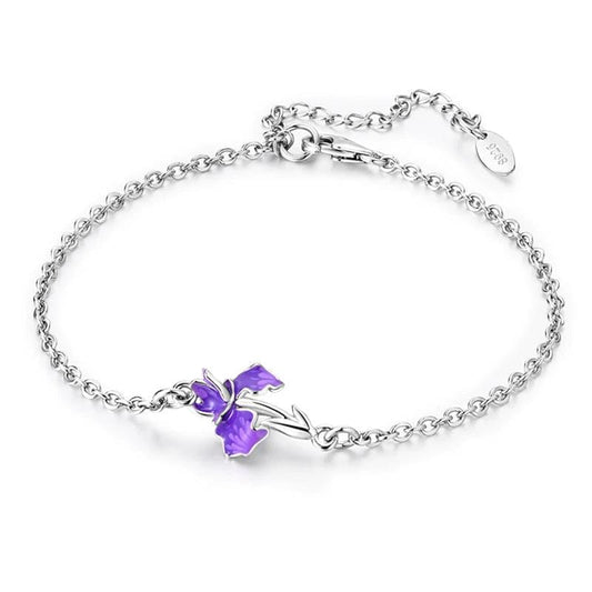 Bracelet Élégant Orchidée Violette