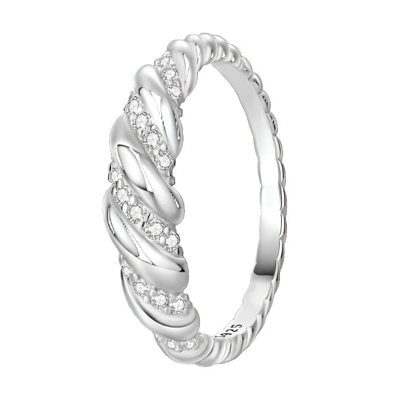 Bague Élégante Corde Torsadée en Argent Sterling 925