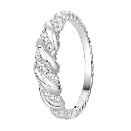 Bague Élégante Corde Torsadée en Argent Sterling 925