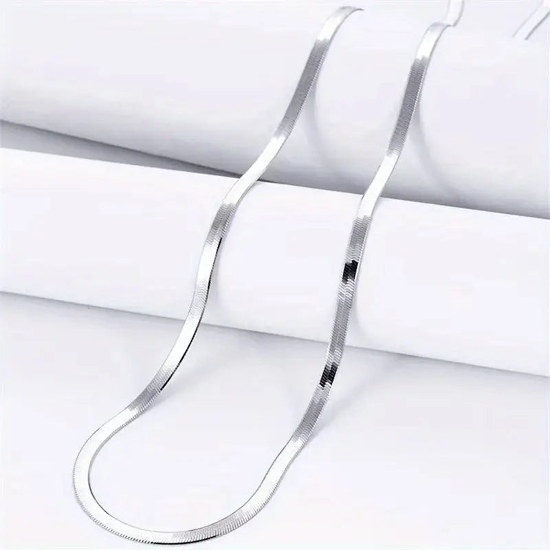 Collier chaîne cubaine biseautée 5 mm en acier inoxydable