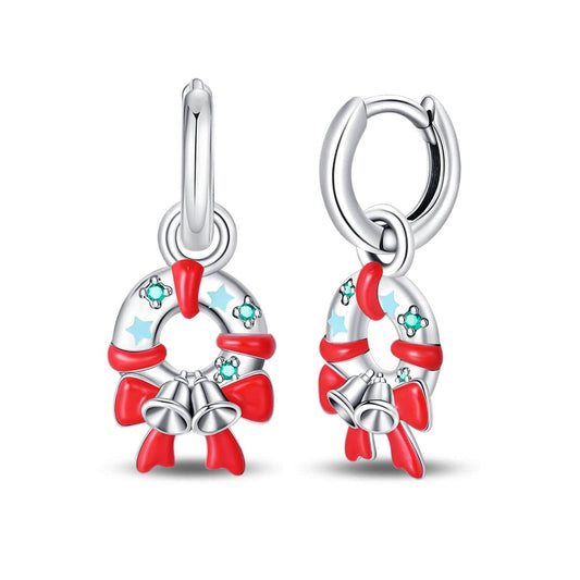 Boucles d'Oreilles Festives Couronne et Clochette