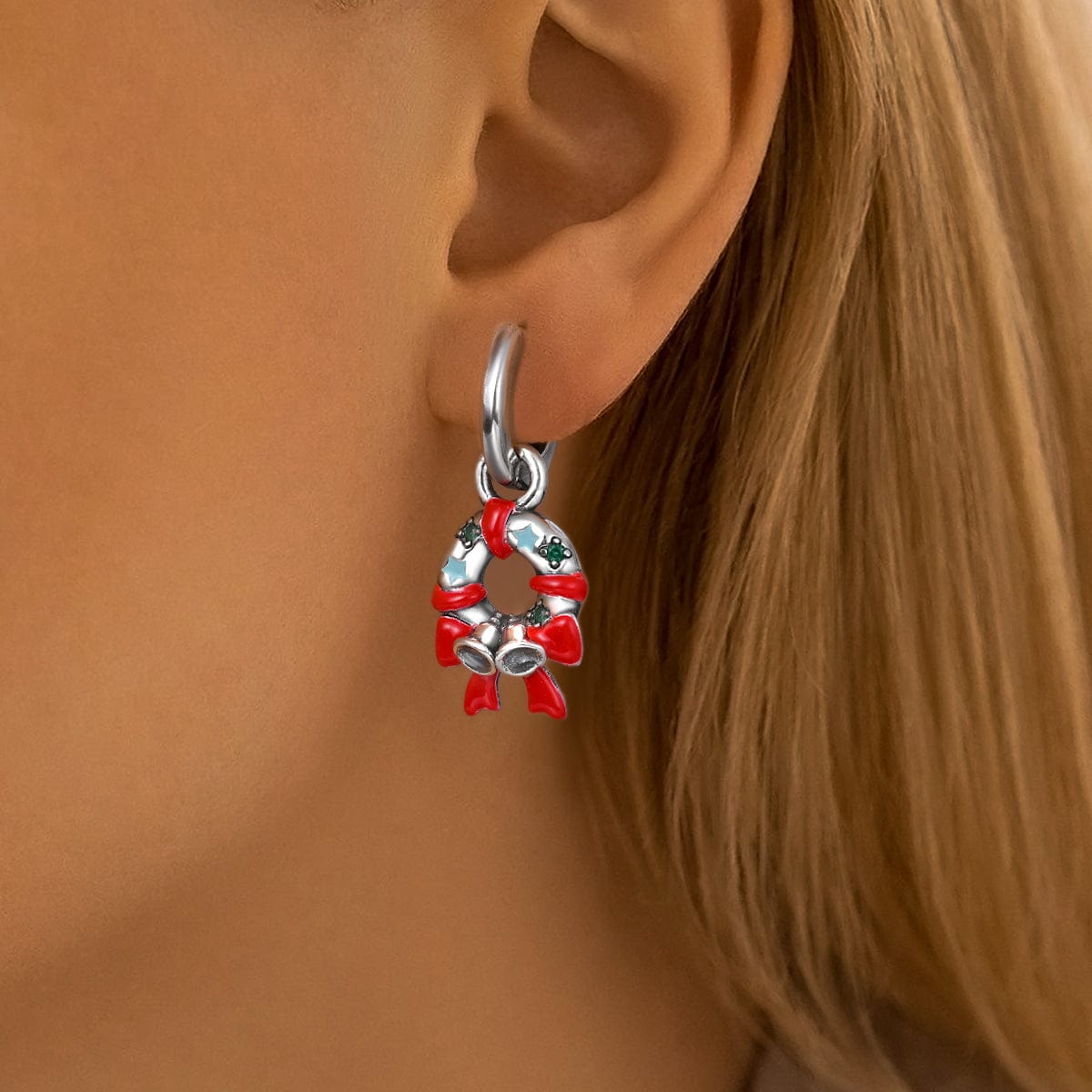 Boucles d'Oreilles Festives Couronne et Clochette