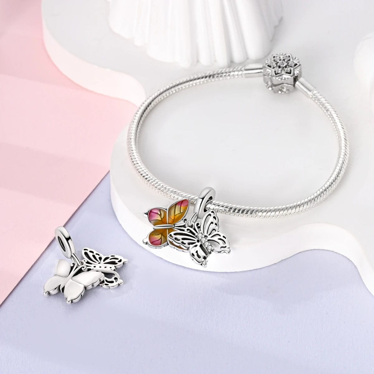 Charm Pendant Papillons en Vol