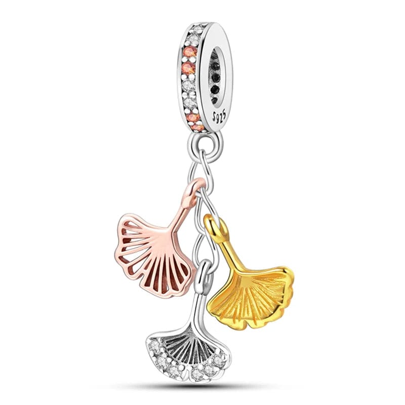 Charm Pendant Feuilles de Ginkgo Biloba