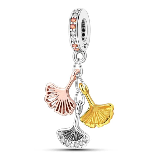 Charm Pendant Feuilles de Ginkgo Biloba
