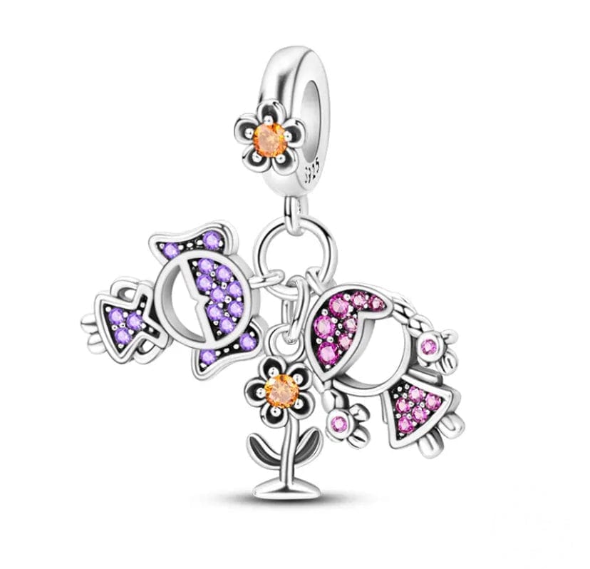 Charm Pendant Bouquet Fleuri