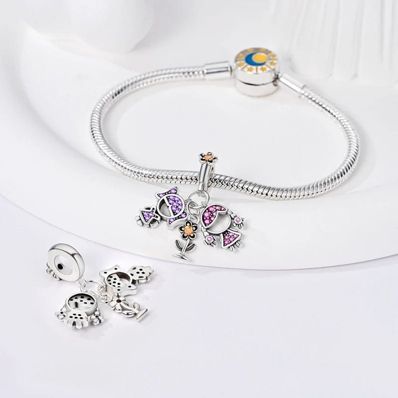 Charm Pendant Bouquet Fleuri