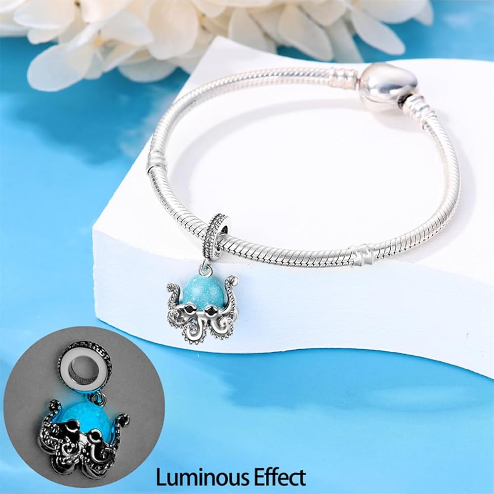 Charm Pendant Pieuvre Phosphorescente
