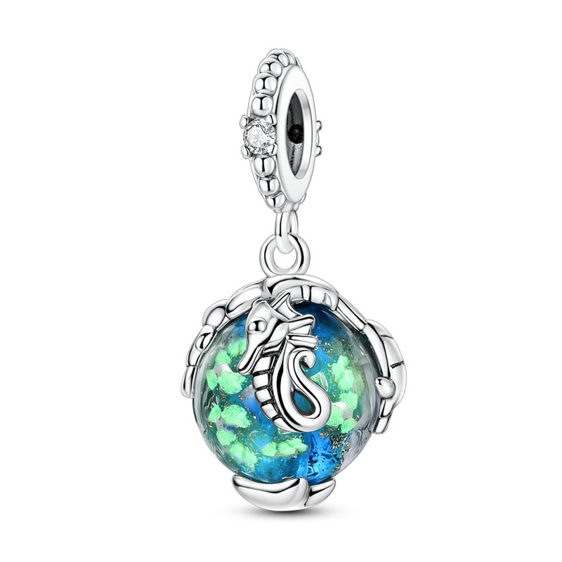 Charm Pendant Hippocampe Phosphorescent