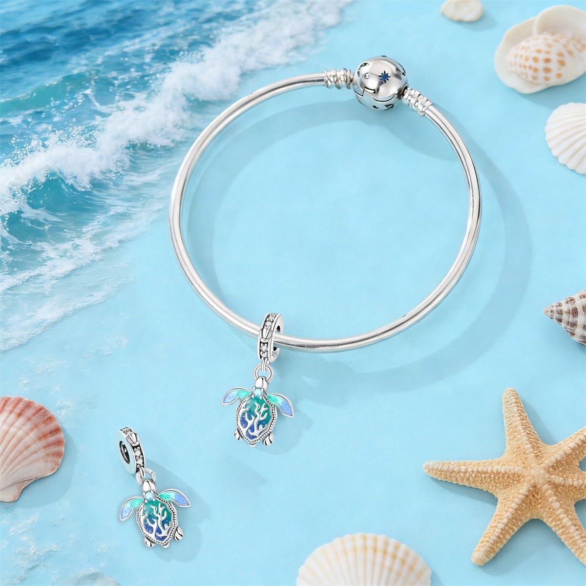 Charm Pendant Tortue Marine Océan Phosphorescent