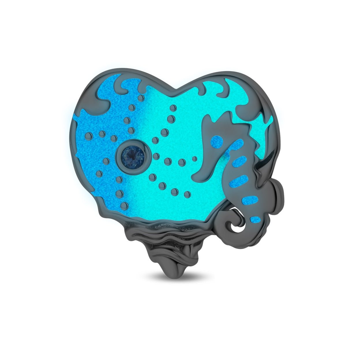 Charm Cœur Océan Hippocampe Phosphorescent