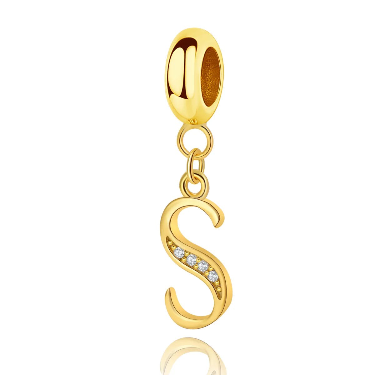 Charm Pendant Lettre Initiale Dorée A~Z