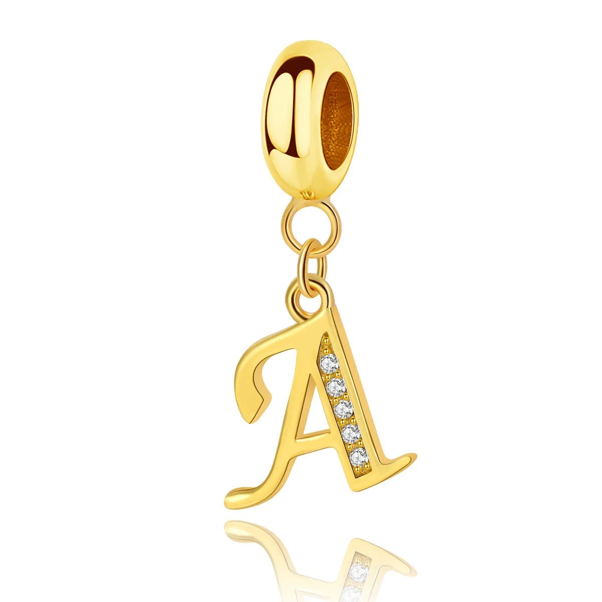 Charm Pendant Lettre Initiale Dorée A~Z