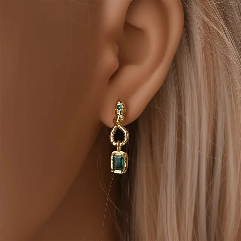 Boucles d'Oreilles Pendantes Nœud Doré