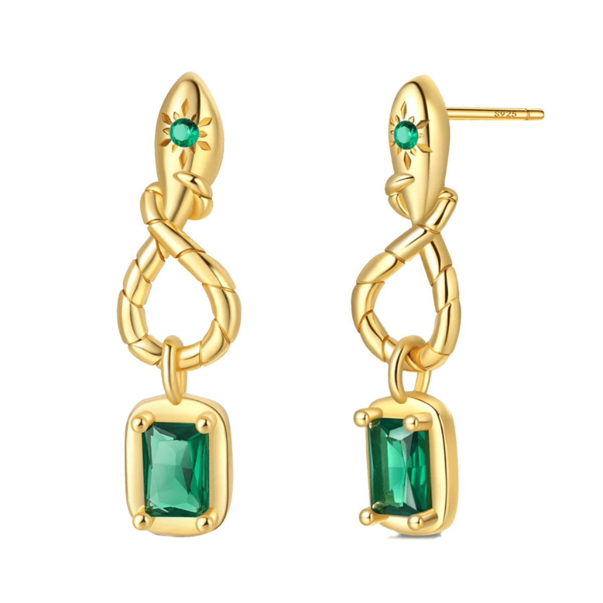 Boucles d'Oreilles Pendantes Nœud Doré