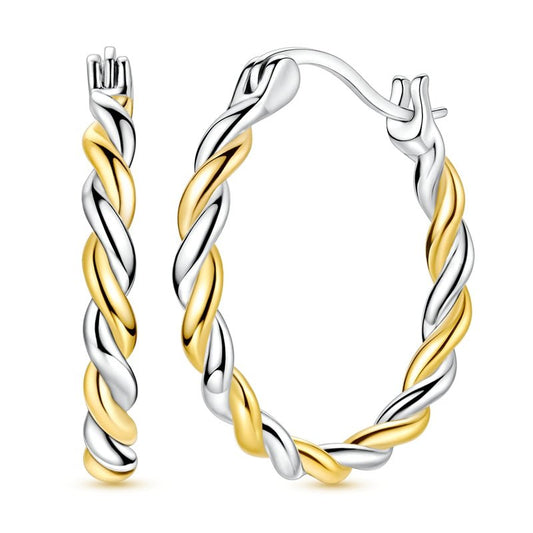 Créoles Corde Torsadée Or et Argent