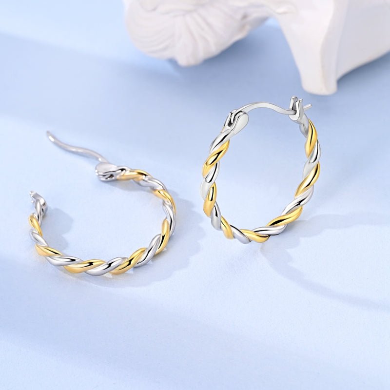 Créoles Corde Torsadée Or et Argent