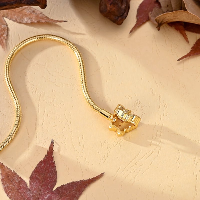 Bracelet Chaîne Serpent Fermoir Papillon Doré