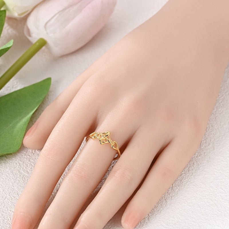 Bague Dorée Nœud Celtique Cœur