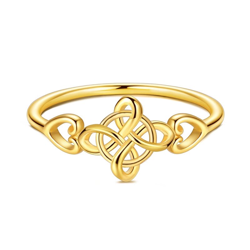 Bague Dorée Nœud Celtique Cœur