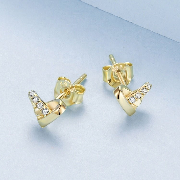 Puces d'Oreilles Cœur Étreinte Dorée