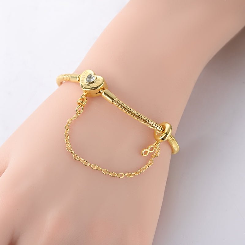 Bracelet Chaîne Serpent Cœur Forever Love Doré