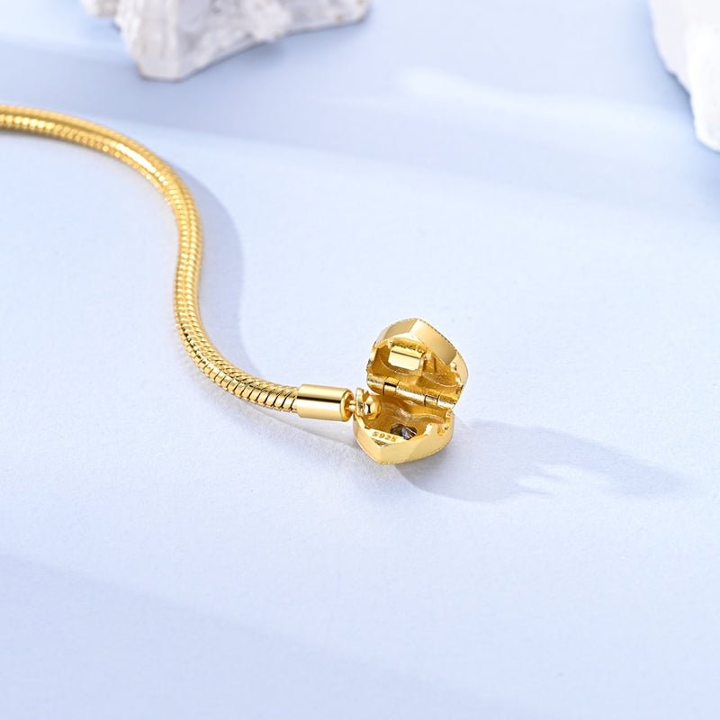 Bracelet Chaîne Serpent Fermoir Cœur Doré