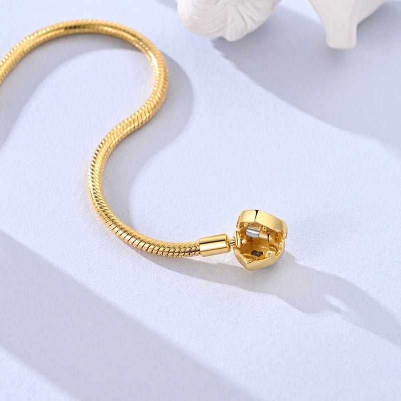 Bracelet Chaîne Serpent Cœur Amour Doré