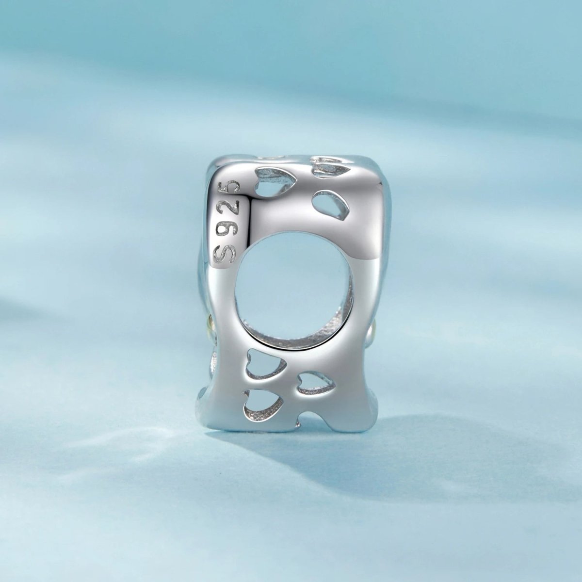 Charm Cœur Doré Empreinte de Patte