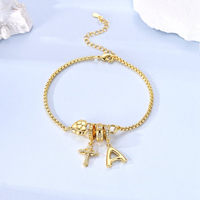 Bracelet Épingle à Nourrice Cœur Doré