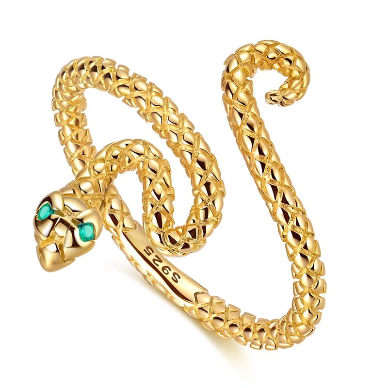 Bague Enroulée Serpent Doré