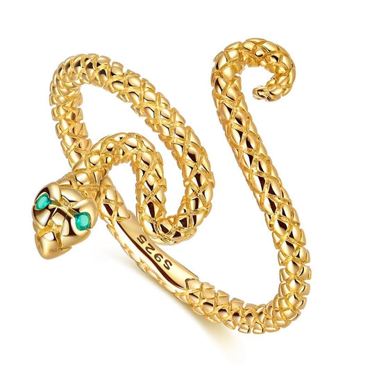 Bague Enroulée Serpent Doré