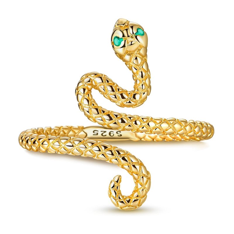 Bague Enroulée Serpent Doré