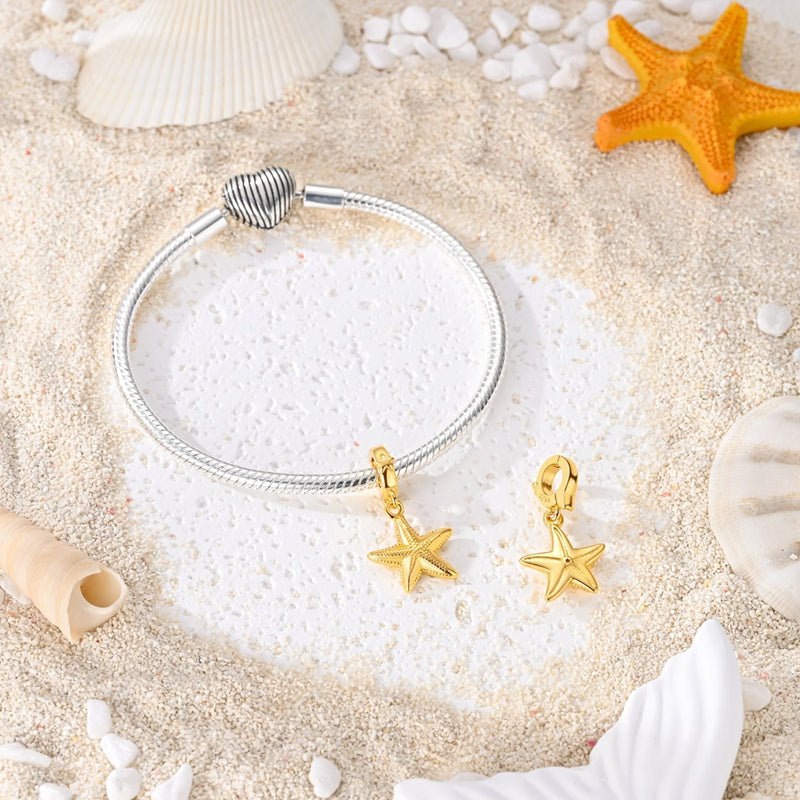Charm Pendant Étoile de Mer Dorée