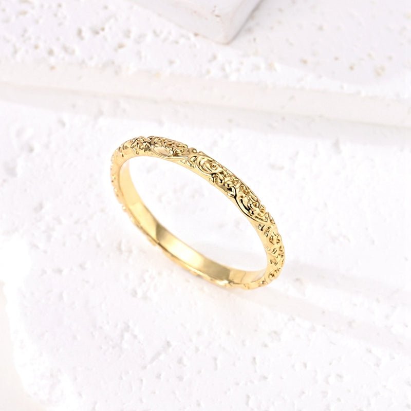 Bague Anneau Dorée Filigrane Vintage