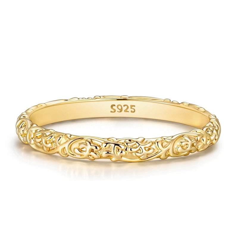 Bague Anneau Dorée Filigrane Vintage